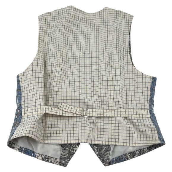 Lizwear Vintage 90s Vest Womens size Large Rose print tapestry - Picture 6 of 6
